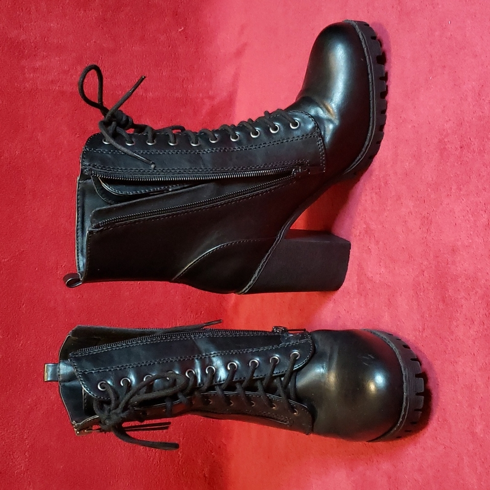 Heeled Combat Boots